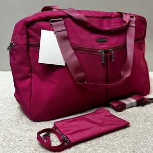 Baggallini Transport Expandable Carry All Pink Travel Bag Set NWOT